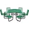 Global Industrial Round Carousel Picnic Table W/ 6 Seats, Green, Expanded Metal, 46 in 277590GN - alternate 1